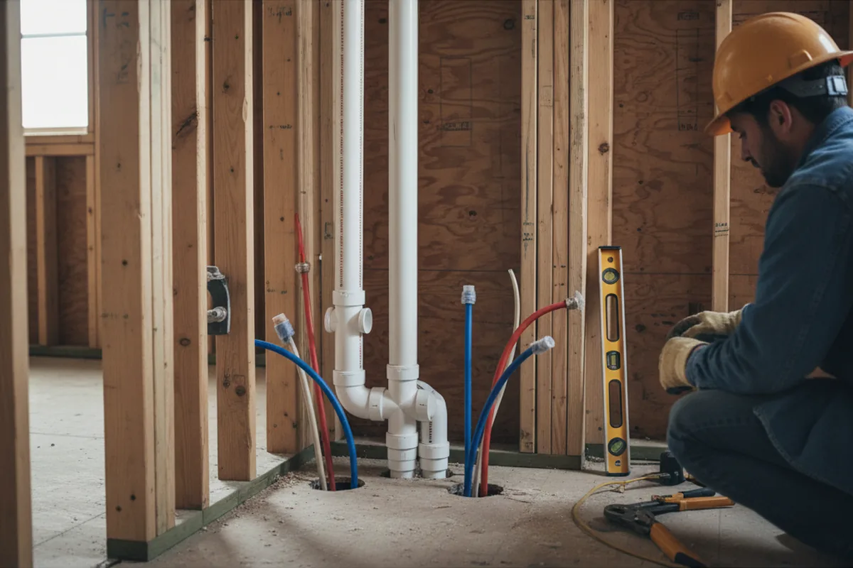 Drain and supply rough-in during Garbage Disposal Repair in Peru